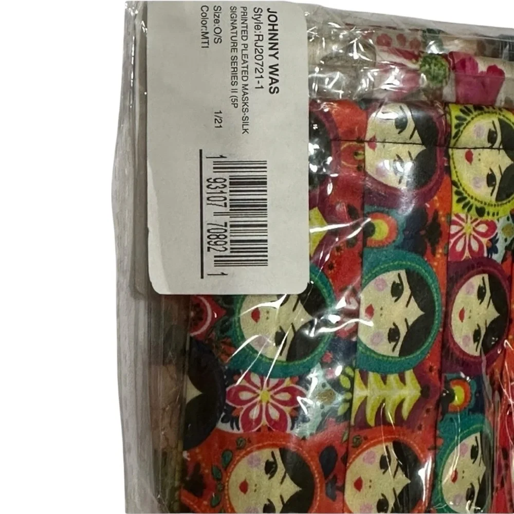 Johnny Was Silk Charmeuse Face Masks 5 Pack Brand New